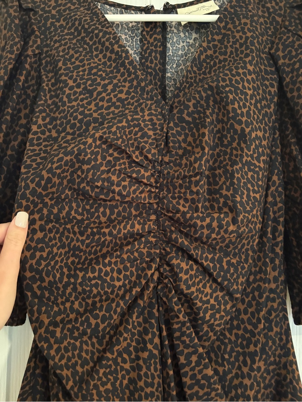 Universal Thread Leopard Print Ruched Front Dress - Picture 3 of 5